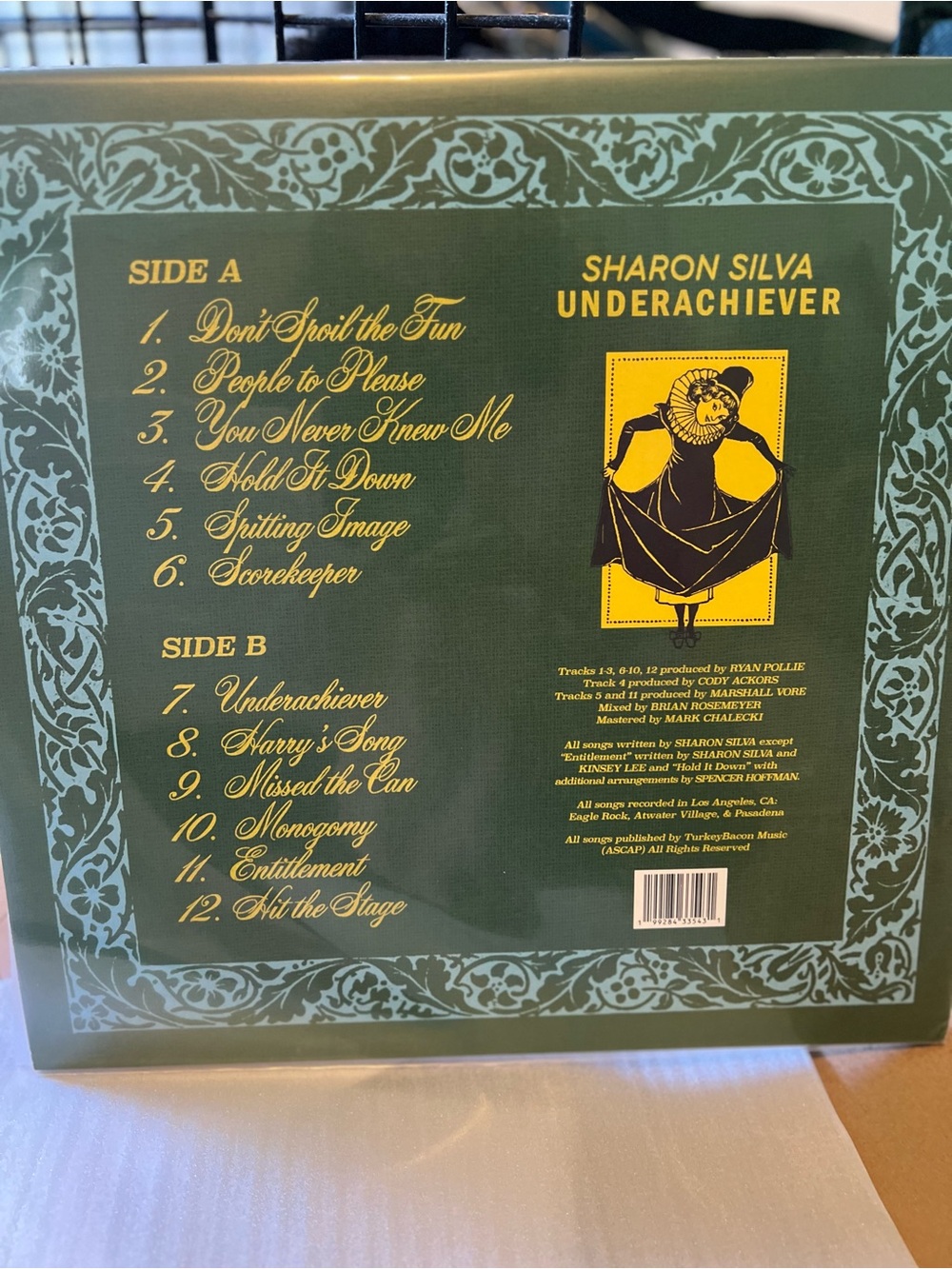 Sharon Silva "Underachiever" Vinyl - Green & Gold Cover